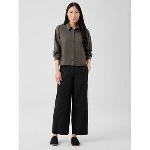 Eileen Fisher Cotton Hemp Black Wide Leg Pants